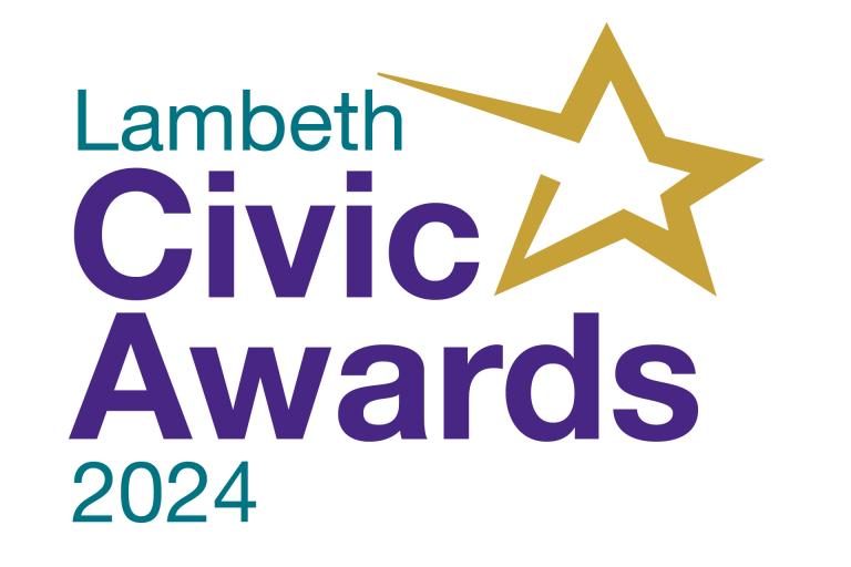 Star and text that reads Lambeth Civic Awards 2024