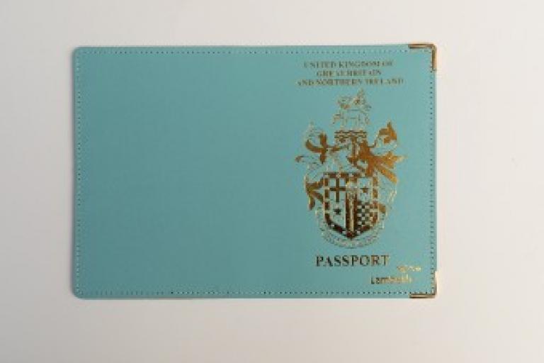 Lambeth coat of arms passport holder in blue