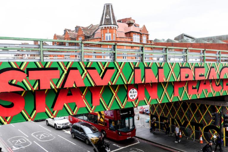 Brixton Rail bridge - come in love artwork
