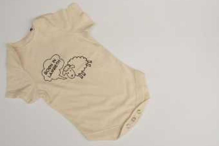 Born in Lambeth undated sheep bodysuit in natural