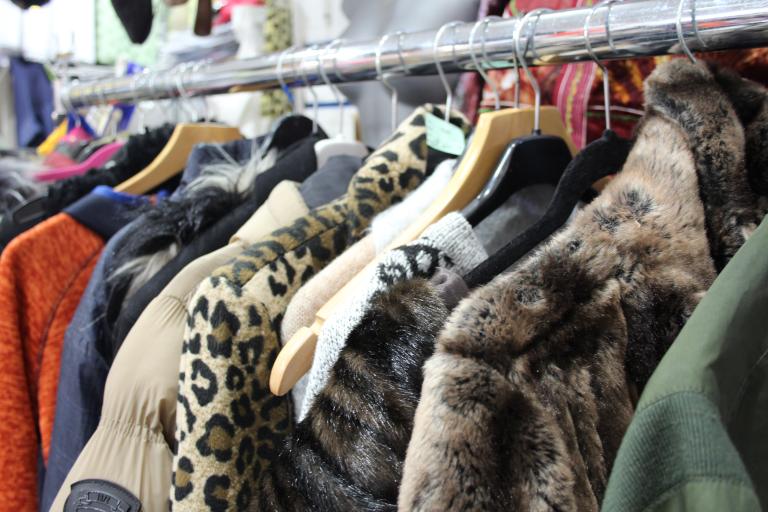 Fury coats and jackets on a rail