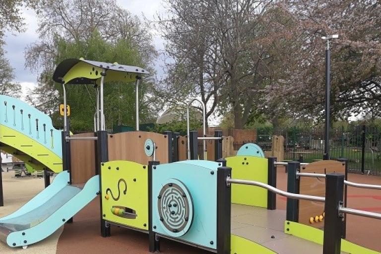New playground area and equipment on Clapham Common