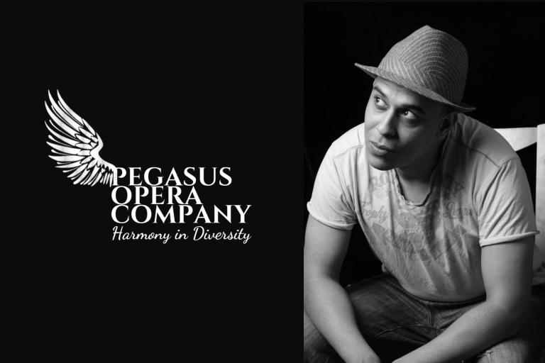 Pegasus Opera Company logo with Des Oliver