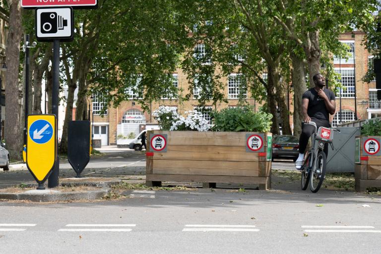 A person cycling through a filer in the Oval LTN
