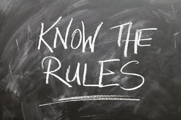 Know the rules written in chalk on a blackboard