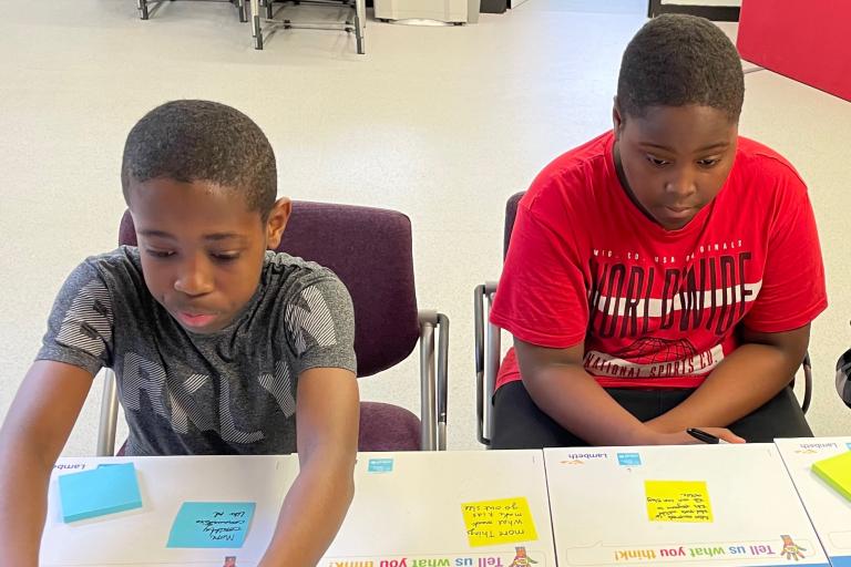 Children working on a project