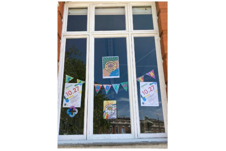 Windrush 2022 window decorations