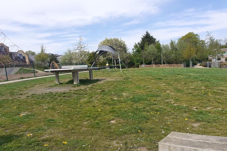 Outdoor table tennis table in a West Norwood green space