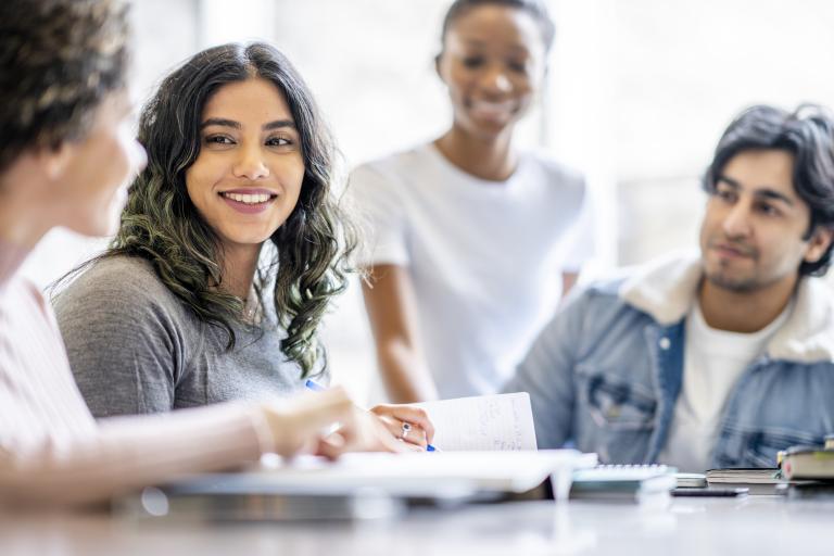 Young people working