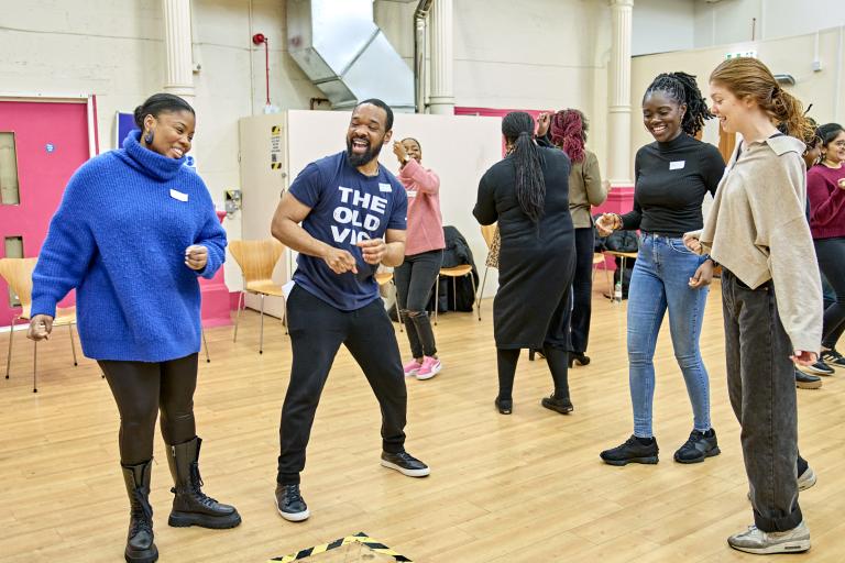 People dancing and laughing