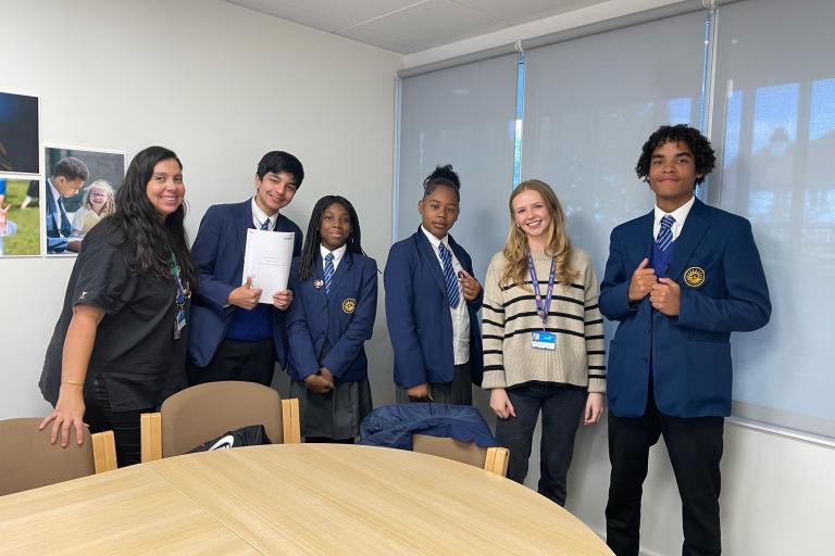 Group of teenagers with Lambeth staff