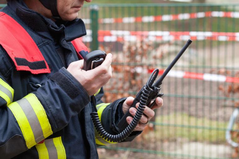 Emergency officer on radio