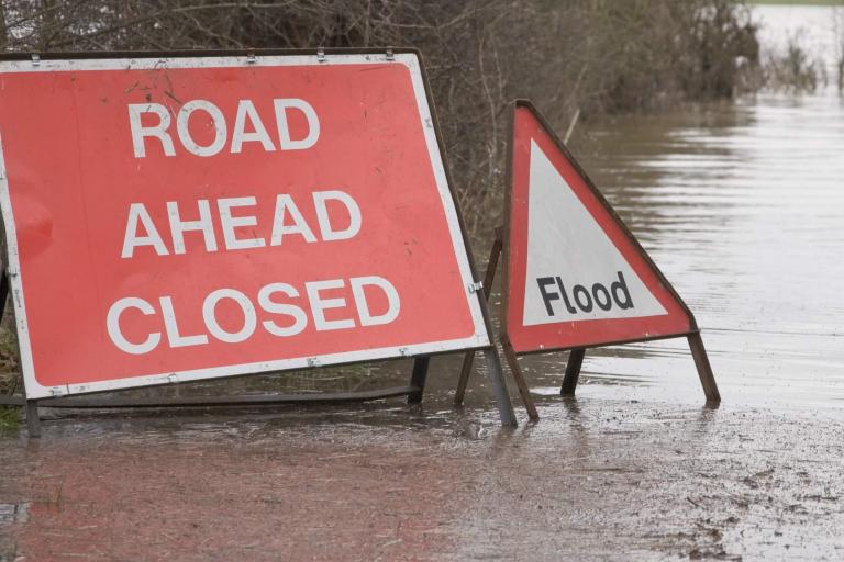 Flooding with sign