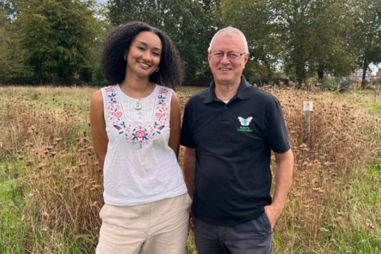 Cllr Alleyne with staff from butterfly friendly conservation