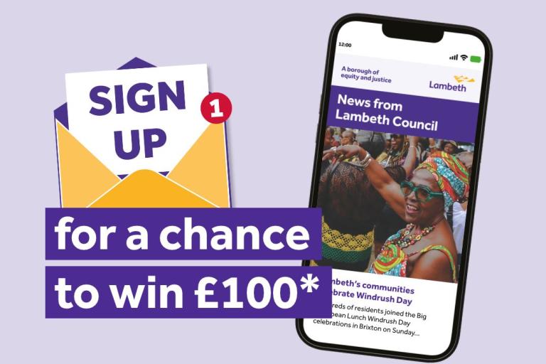 Sign up for a chance to win £100