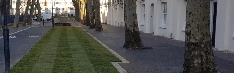 New turf and cycle lane on Cowley Road