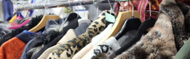 Fury coats and jackets on a rail