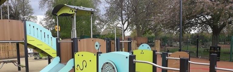 New playground area and equipment on Clapham Common