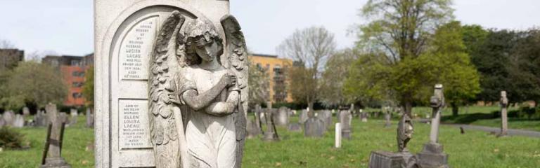 Streatham Cemetery angel gravestone