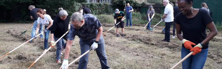 community of people gardening