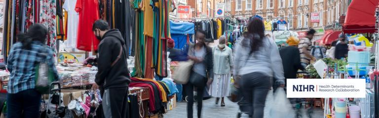 People walking through Brixton Market