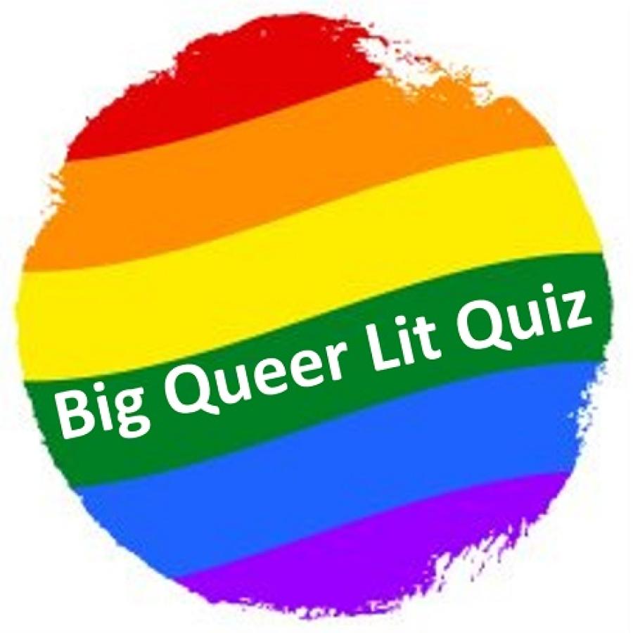 Big Queer Lit Qiz logo - title on rainbow circle