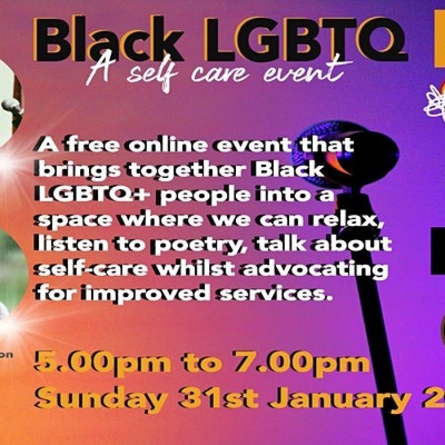 Black LGBTQ+ self care through poetry poster 