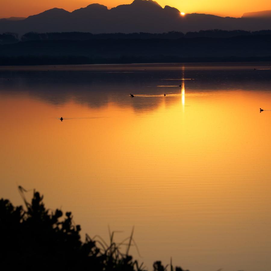 sunset on an african lake