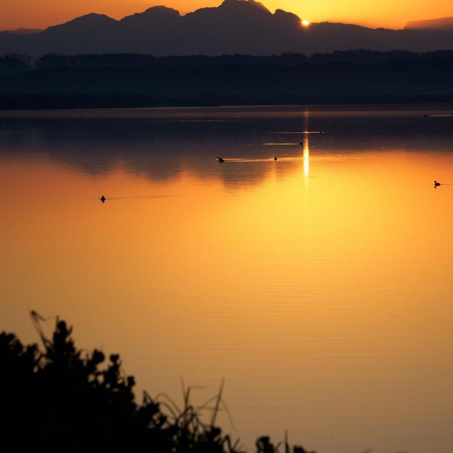 sunset on an african lake