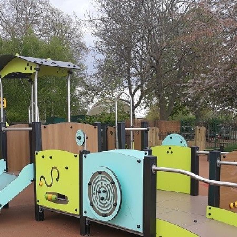New playground area and equipment on Clapham Common
