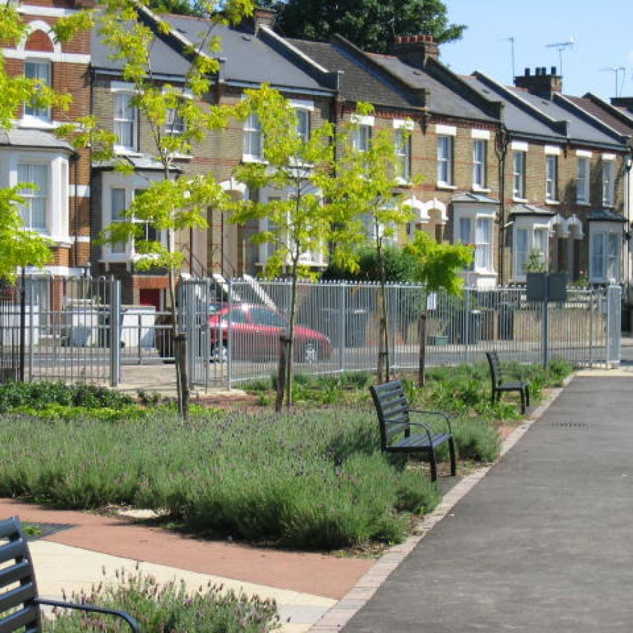 Planted beds in Milkwood Community Park