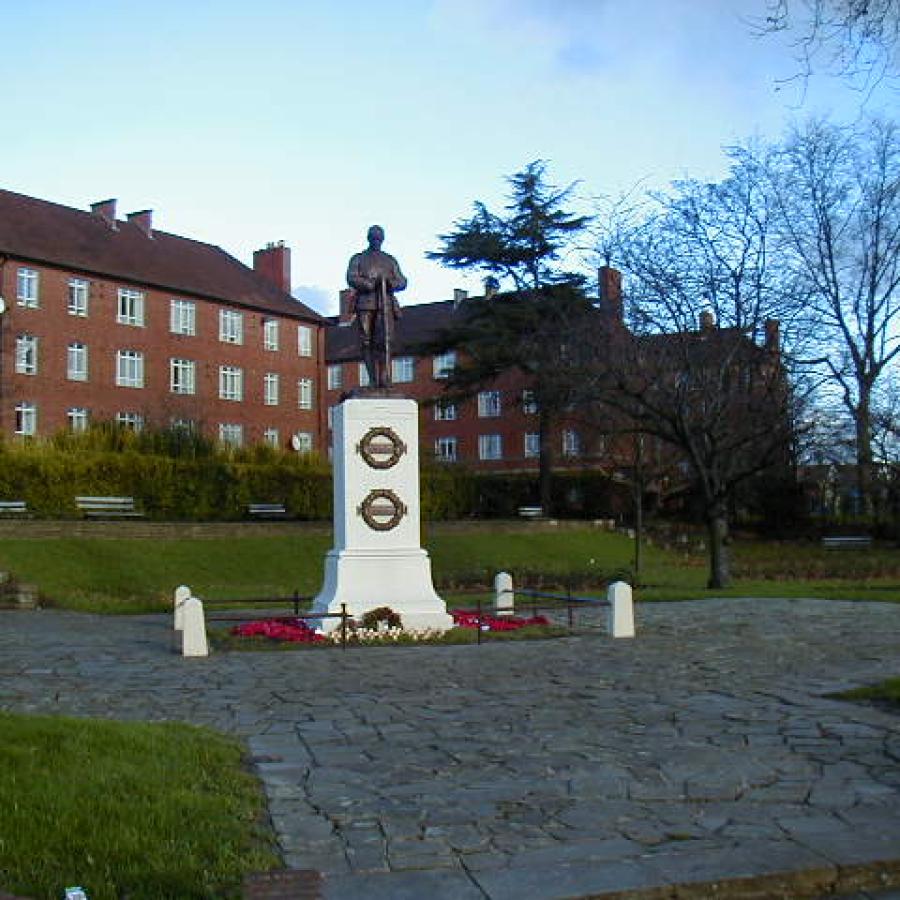 View of the war memorial in Streatham Memorial Gardens 