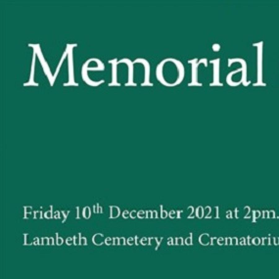 Memorial Service Lambeth Cemetery 10 Dec 2021