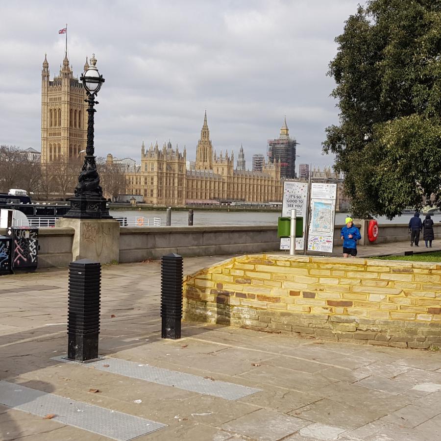 Wall built in South Bank