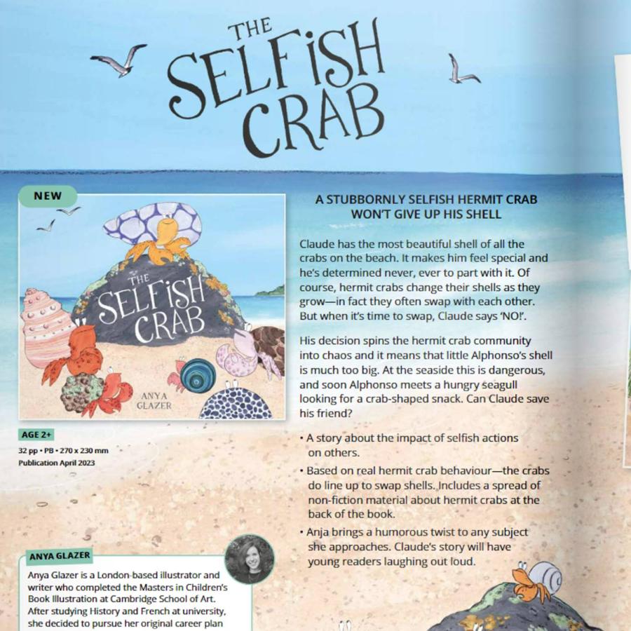 Author Anya Glazer's book of crabs at the seashore