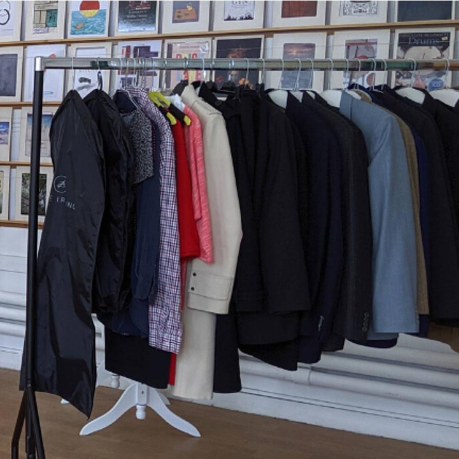 clothes displayed on hangers