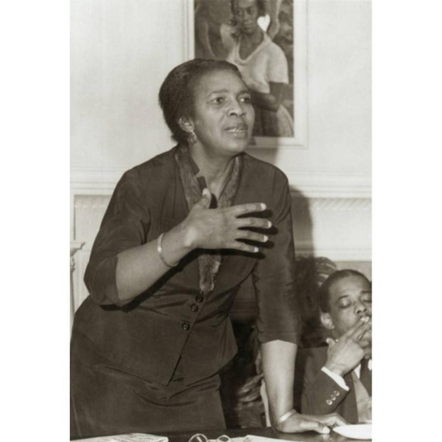 Woman expressing herself to the audience