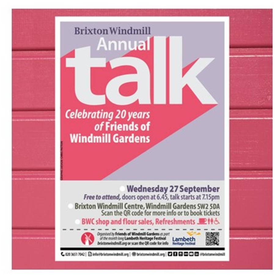 Brixton Windmill Annual Talk poster