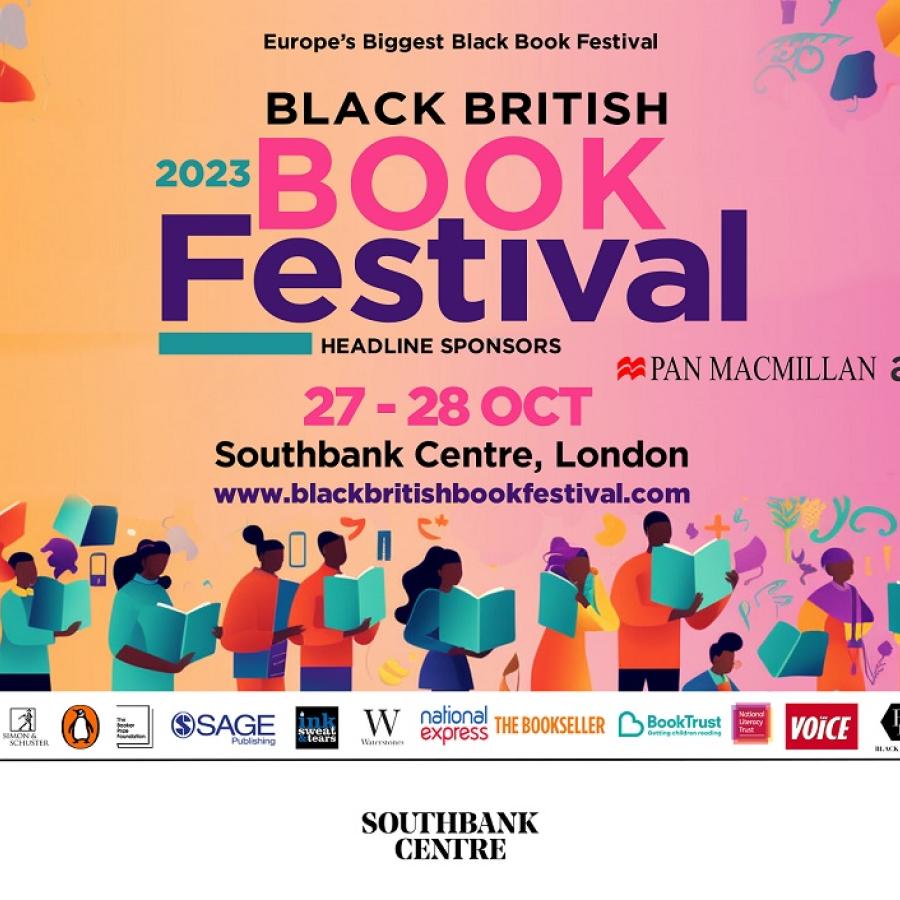 poster for black british book fest with writers' names