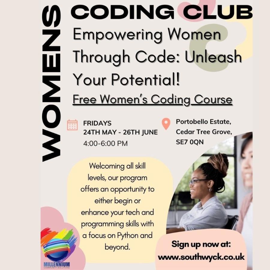 empowering women through code flyer 