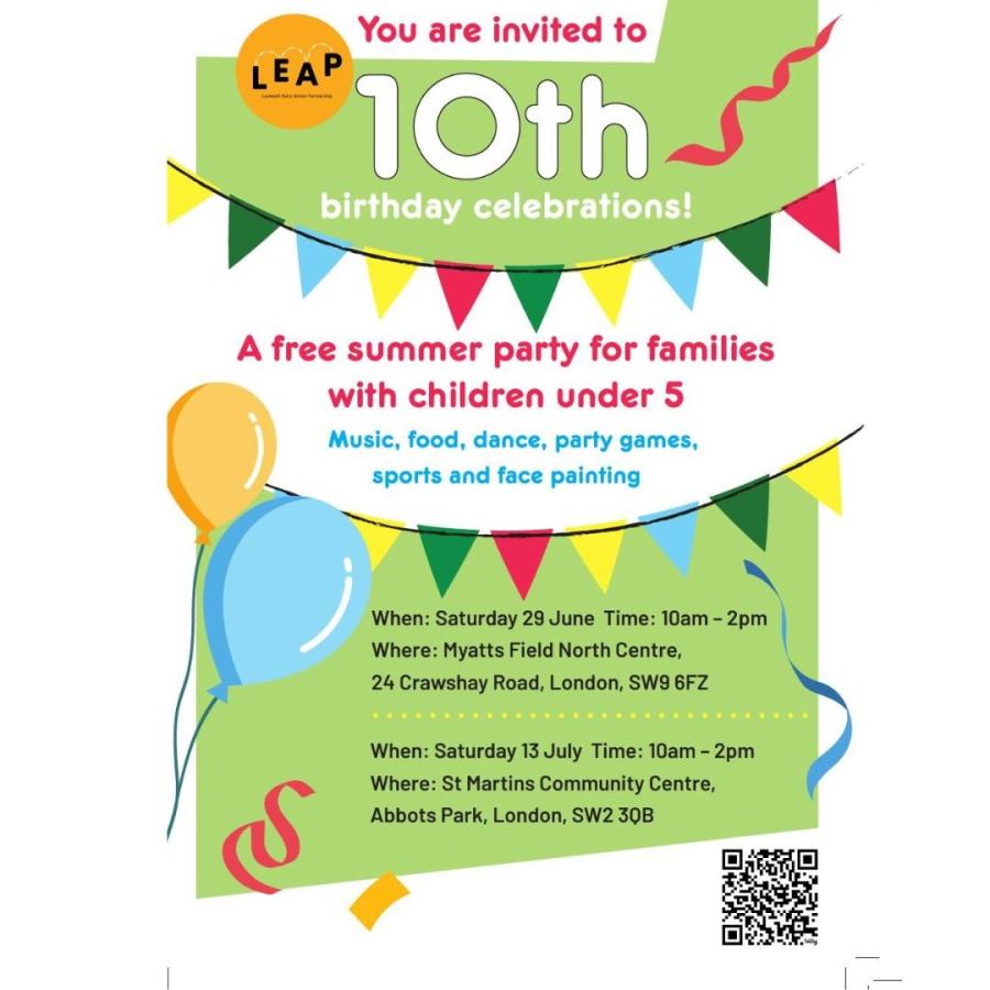 LEAP 10th anniversary Birthday Party St Martin's centre SW2