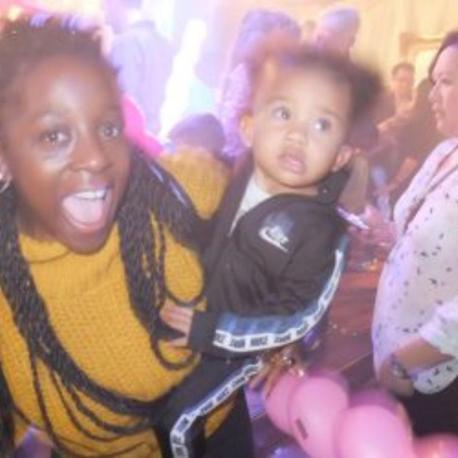 mother and baby dancing at family rave