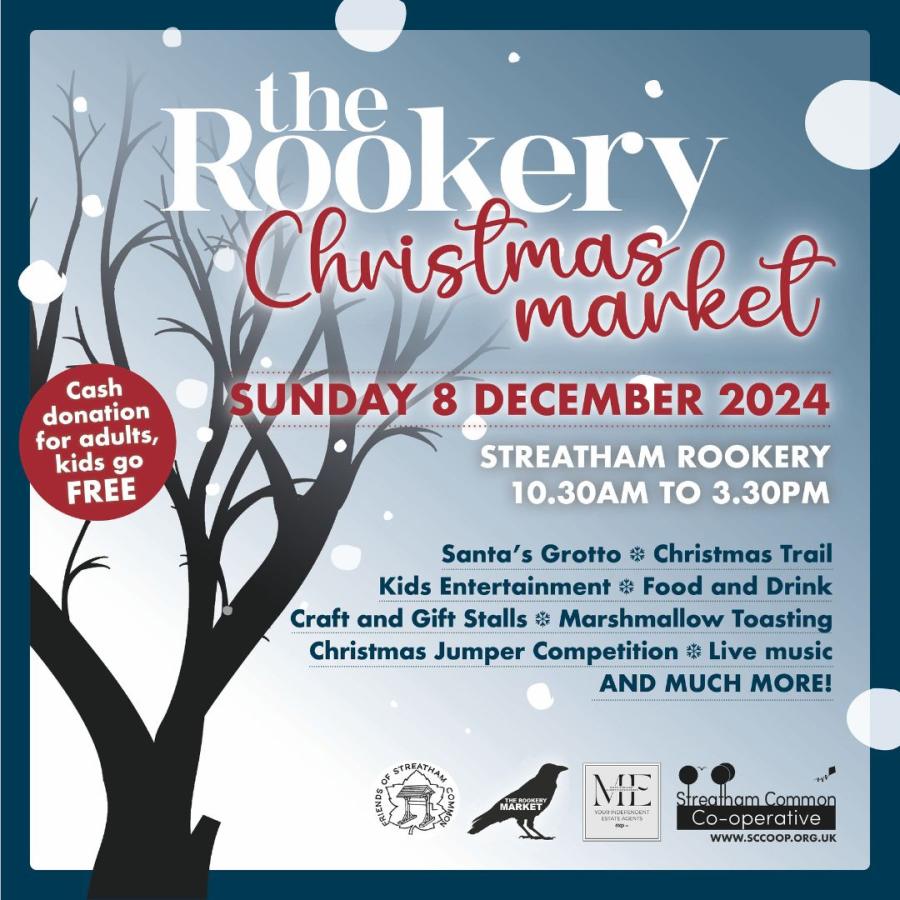 poster for Streatham Rookery Xmas fair 8 Dec 2024