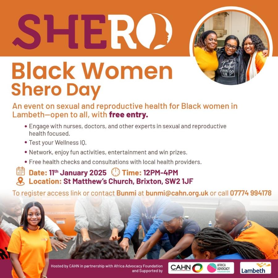SHERO flyer 11 Jan 2025 St Mathews Church 12 to 4pm