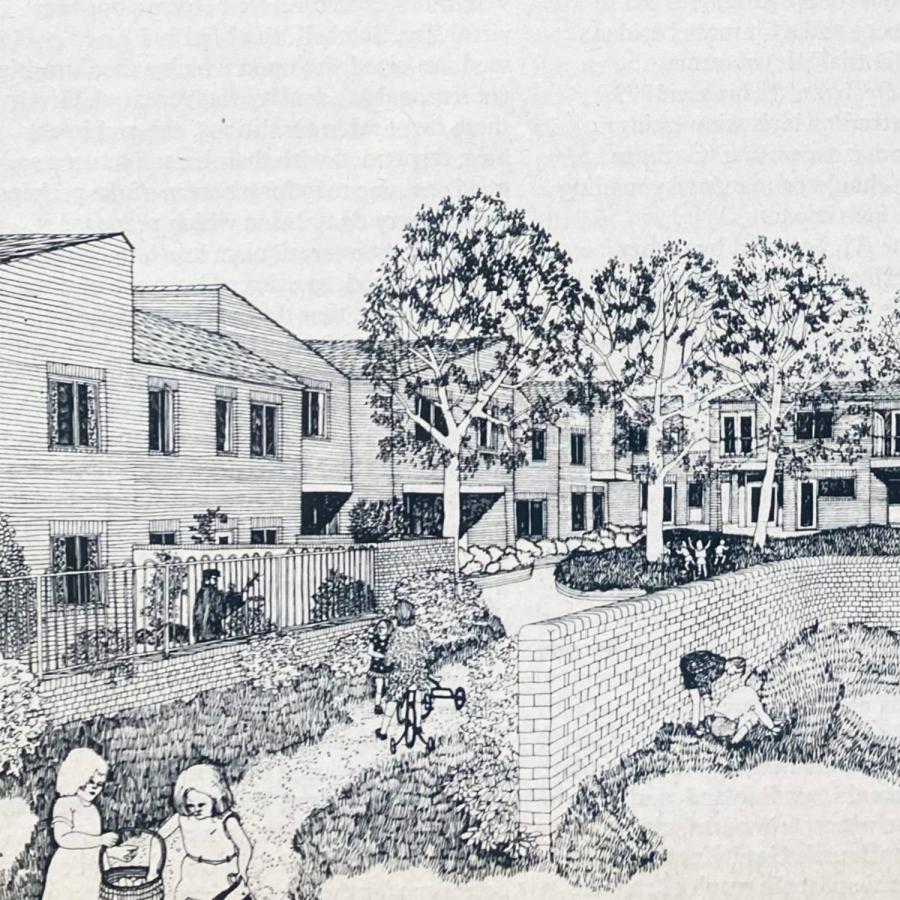 Building with people in the background