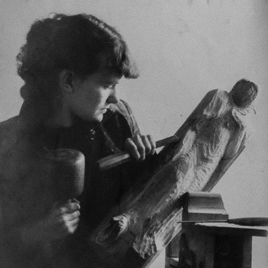 A man sculpting