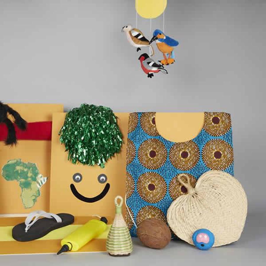 A craft made with fabric and other decorations