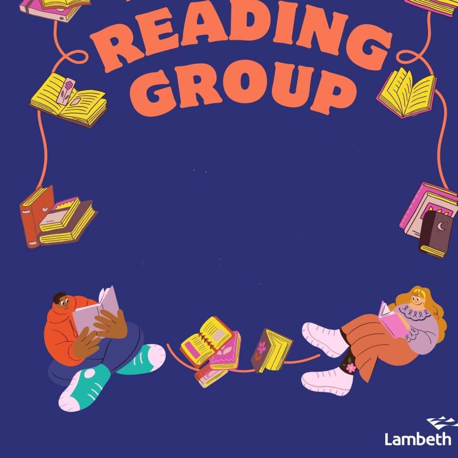 A colourful reading group poster