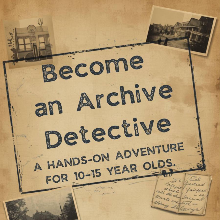 Archive detective event poster invites children to explore history through adventure.