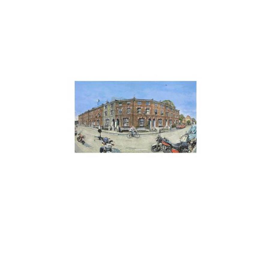 Vehicles surround across a building
